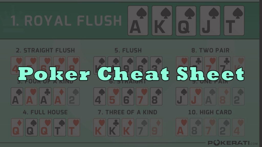 Poker Cheat Sheet List