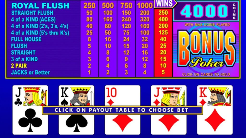 jacks or better, video poker