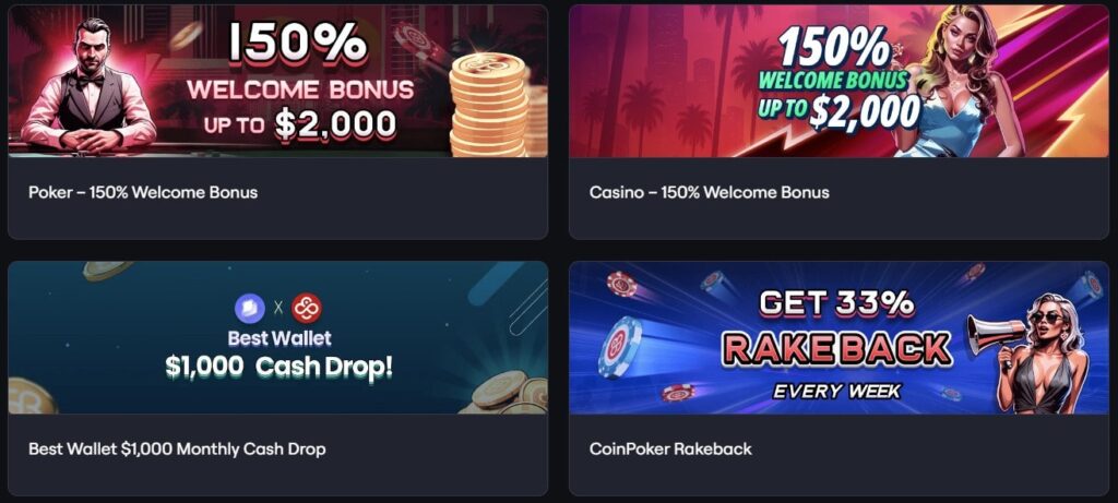 coinpoker Welcome Bonus and Promotions