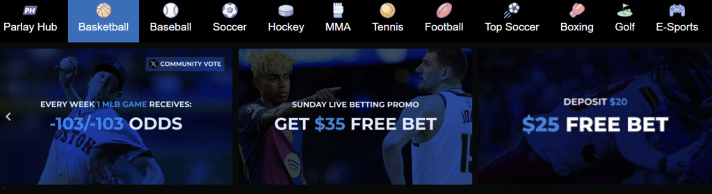 Available Sports and Betting Markets