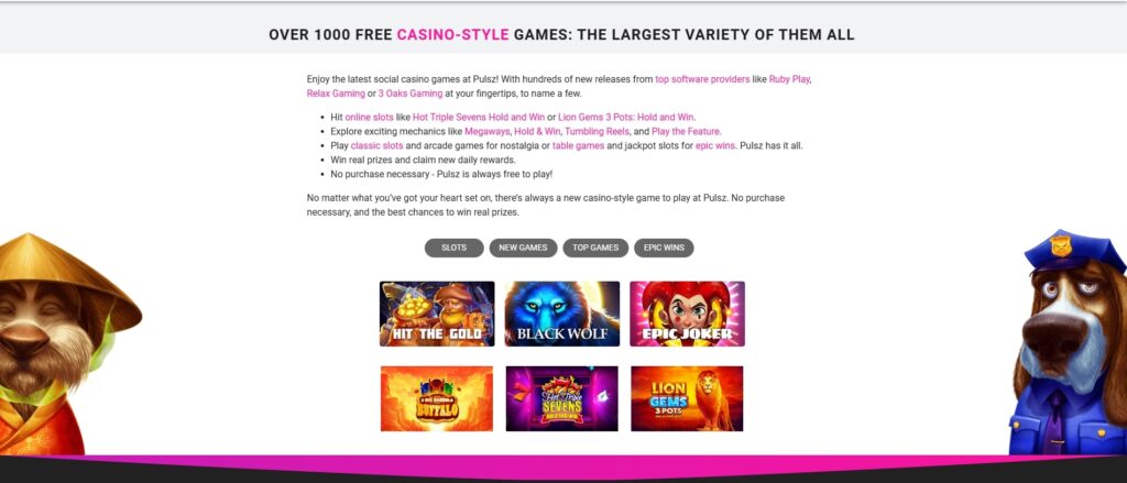 Pulsz Sweepstakes Casino – #2 Fortune Coins Casino Alternative