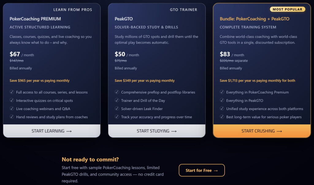 Pokercoaching Pricing