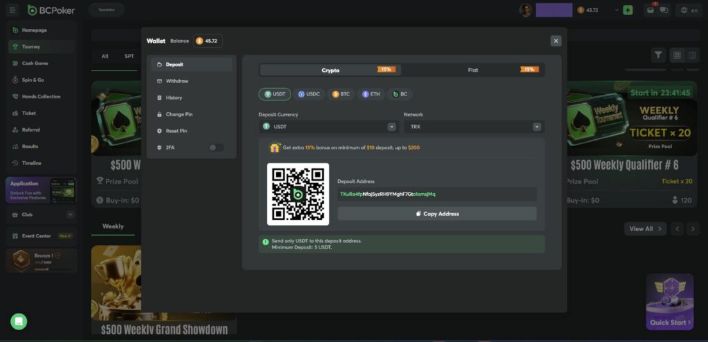 BCPoker Payments, Withdrawals & Fees